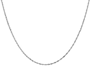 14k White Gold 1.1mm Diamond Cut Singapore Chain 16 Inches