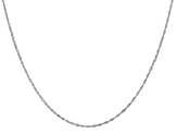 14k White Gold 1.1mm Diamond Cut Singapore Chain 16 Inches