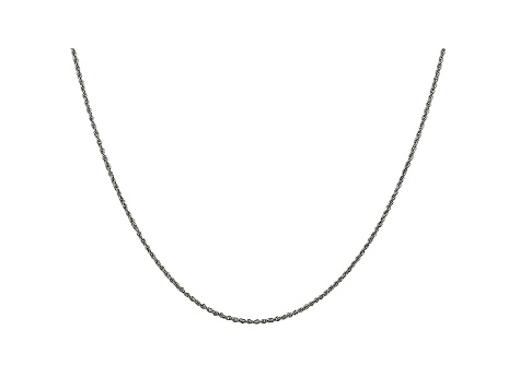 14k White Gold 1.1mm Polished Baby Rope Chain 18 Inches