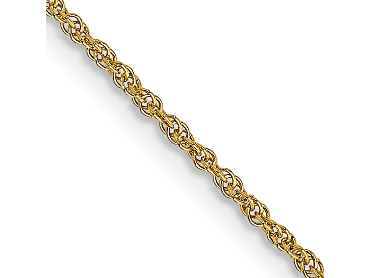 14k Yellow Gold 1.1mm Polished Baby Rope Chain 26 Inches