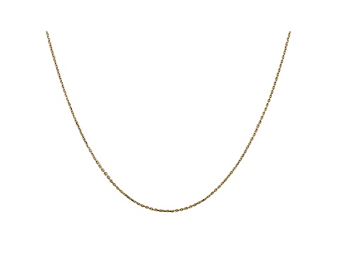 14k Yellow Gold 0.8mm Diamond Cut Cable Chain 18 Inches