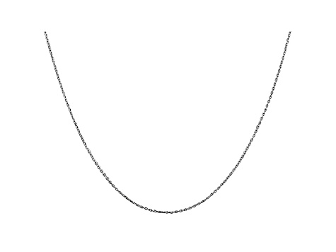 14k White Gold 0.8mm Diamond Cut Cable Chain 18 Inches