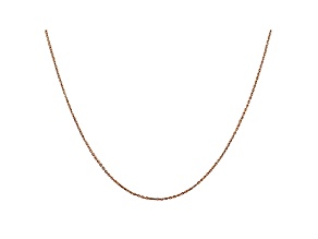 14k Rose Gold 0.8mm Diamond Cut Cable Chain 16 Inches