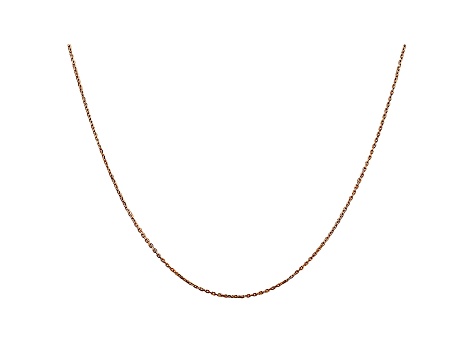 14k Rose Gold 0.8mm Diamond Cut Cable Chain 20 Inches