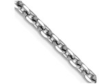 14k White Gold 2.5mm Diamond Cut Cable Chain 24 Inches