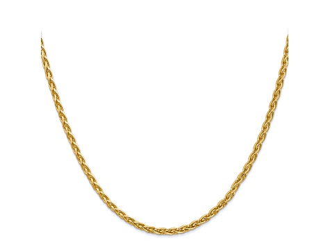 14k Yellow Gold 3mm Parisian Wheat Chain 16 Inches