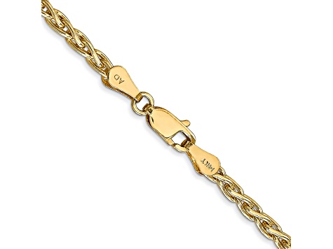 14k Yellow Gold 3mm Parisian Wheat Chain 20 Inches