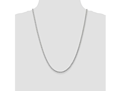 14k White Gold 3mm Parisian Wheat Chain 24 Inches