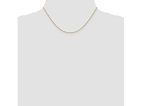 14k Yellow Gold 1.2mm Diamond Cut Baby Ball Chain 16 Inches