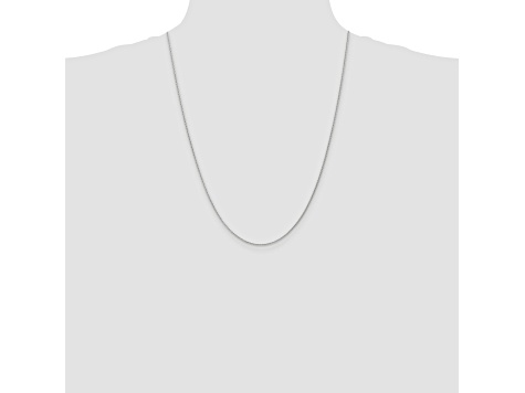 14k White Gold 1.2mm Parisian Wheat Chain 24 Inches