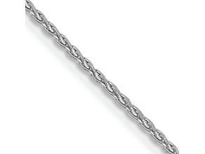 14k White Gold 1.2mm Parisian Wheat Chain 14 Inches