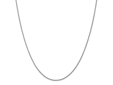 14k White Gold 1.5mm Parisian Wheat Chain 14 Inches