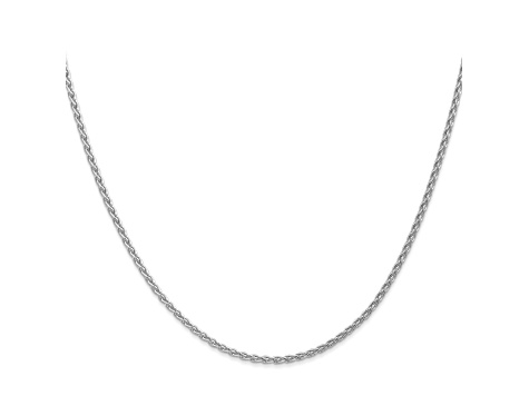 14k White Gold 1.75mm Parisian Wheat Chain 18 Inches