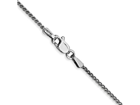 14k White Gold 1.25mm Solid Polished Wheat Chain 16 Inches