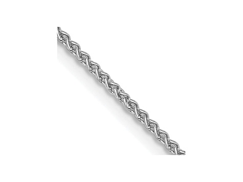 14k White Gold 1.25mm Solid Polished Wheat Chain 24 Inches