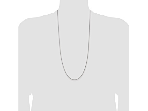 14k White Gold 1.25mm Solid Polished Wheat Chain 30 Inches