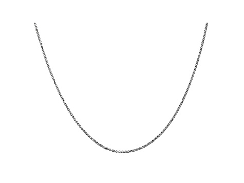 14k White Gold 1.15mm Rolo Pendant Chain 20 Inches