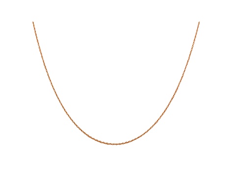 14k Rose Gold 0.5mm Cable Rope Chain 18 Inches