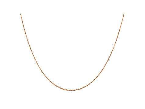 14k Rose Gold 0.5mm Cable Rope Chain 24 Inches