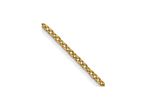 14k Yellow Gold 1mm Cable Chain 16 Inches