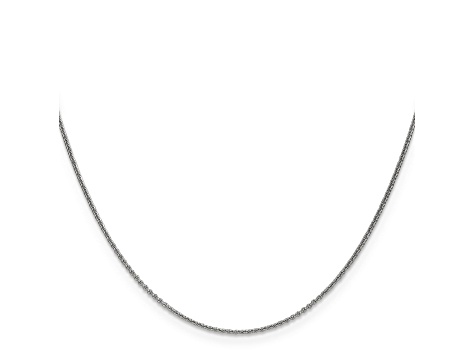 14k White Gold 1mm Cable Chain 16 Inches