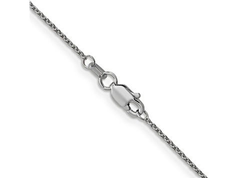 14k White Gold 1mm Cable Chain 24 Inches
