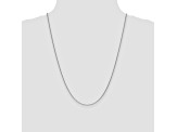 14k White Gold 1mm Cable Chain 24 Inches
