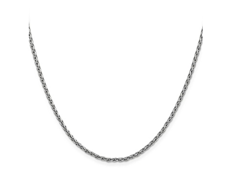 14k White Gold 2.25mm Parisian Wheat Chain 16 Inches