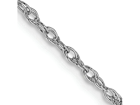 14k White Gold 1.3mm Heavy-Baby Rope Chain 16 Inches