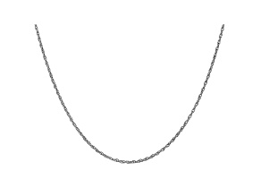 14k White Gold 1.3mm Heavy-Baby Rope Chain 16 Inches