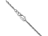 14k White Gold 1.3mm Heavy-Baby Rope Chain 16 Inches