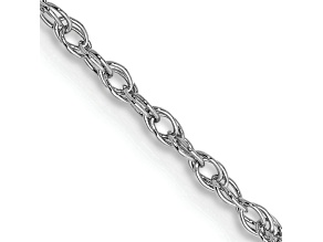 14k White Gold 1.3mm Heavy-Baby Rope Chain 22 Inches
