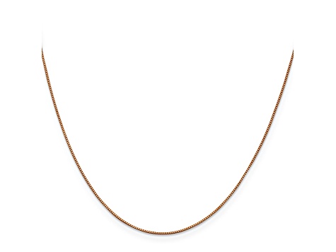 14k Rose Gold 0.70mm Box Link Chain 18 Inches