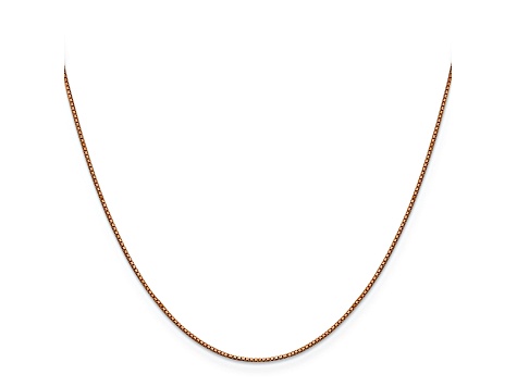14k Rose Gold 0.9mm Box Link Chain