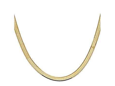 14k Yellow Gold 5.5mm Silky Herringbone Chain
