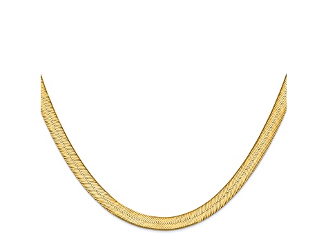 14k Yellow Gold 6.5mm Silky Herringbone Chain