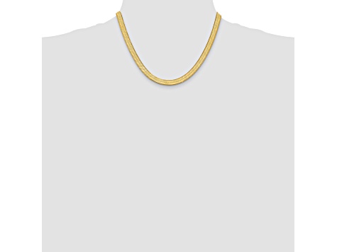 14k Yellow Gold 6.5mm Silky Herringbone Chain