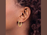 14K Yellow Gold 20mm x 2mm  Polished Lightweight Tube Hoop Earrings