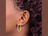 14K Yellow Gold 25mm x 2mm Polished Lightweight Tube Hoop Earrings