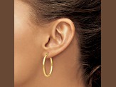 14K Yellow Gold 30mm x 2mm  Polished Lightweight Tube Hoop Earrings