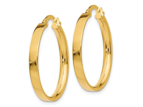 14k Yellow Gold 3mm Medium Hoop Earrings