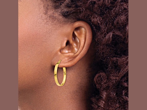 14k Yellow Gold 3mm Medium Hoop Earrings