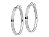 14K White Gold 3mm Large Hoop Earrings