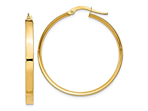 14k Yellow Gold 3mm XL Hoop Earrings