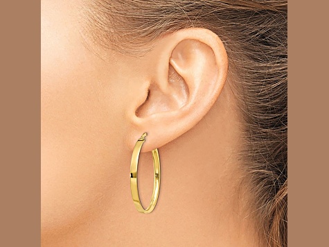 14k Yellow Gold 3mm XL Hoop Earrings