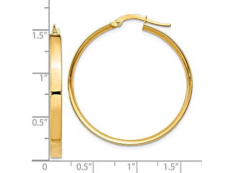 14k Yellow Gold 3mm XL Hoop Earrings