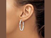14K White Gold 3mm XL Hoop Earrings