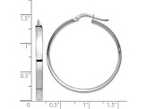 14K White Gold 3mm XL Hoop Earrings