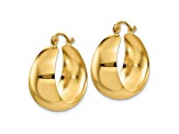 14k Yellow Gold 21.42mm x 19mm Polished Tapered Hoop Earrings