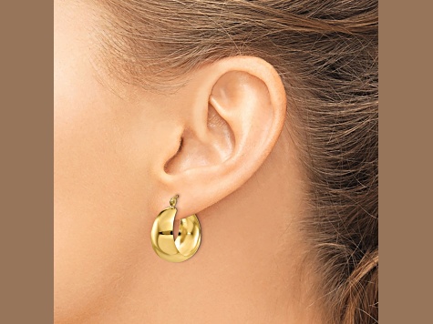 10K White Gold 9.5mm Small Hoop Earrings